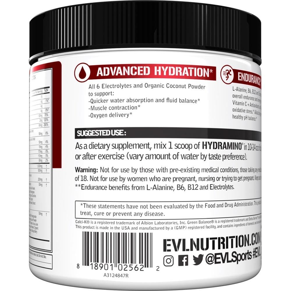 Evlution Hydramino: mezcla de cocos naturales para hidratación sostenible.