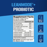 EVL LeanMode Probiotic, etiqueta frontal: lectura clara de la marca y beneficios.