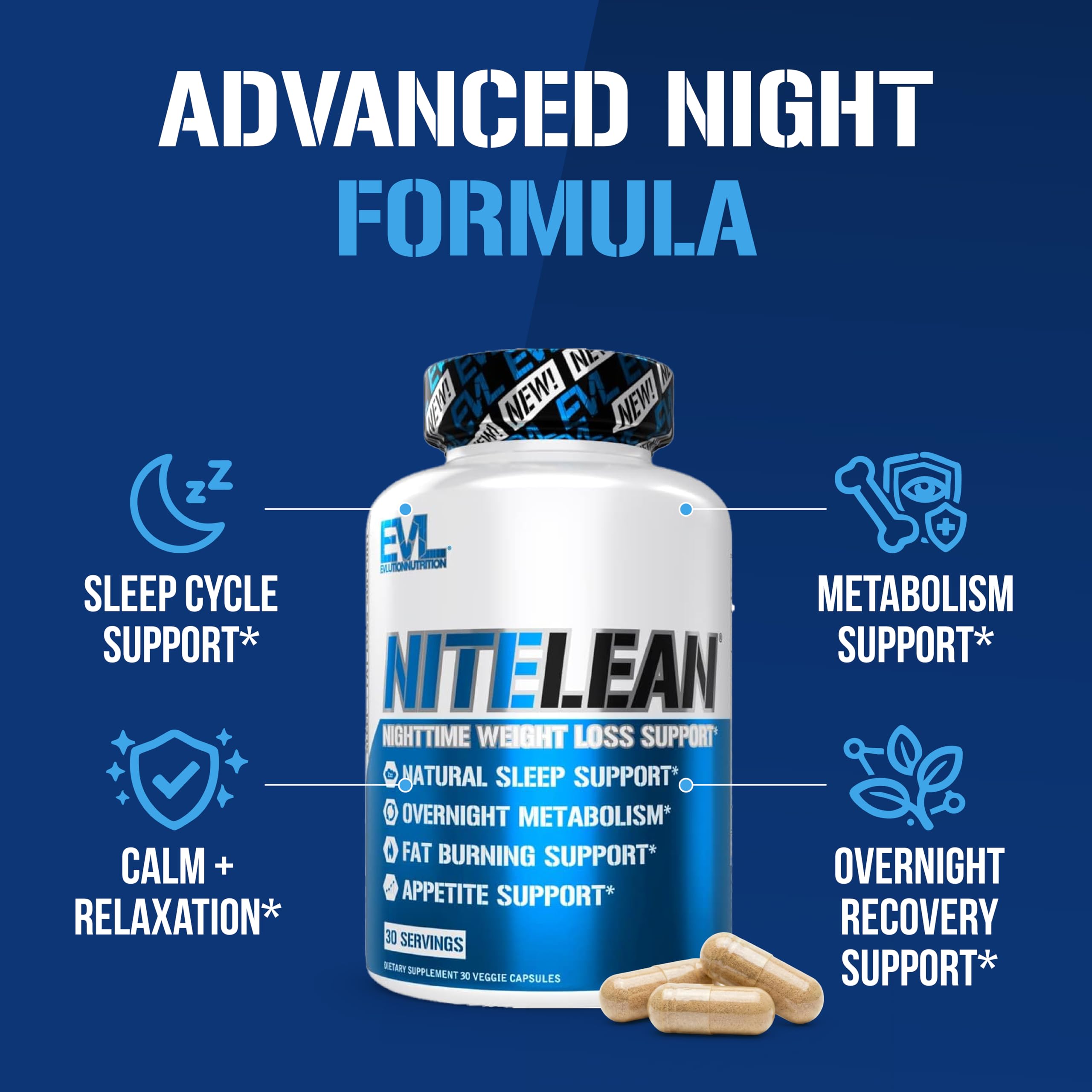 NiteLean con té verde y extracto de frijol blanco en primer plano.