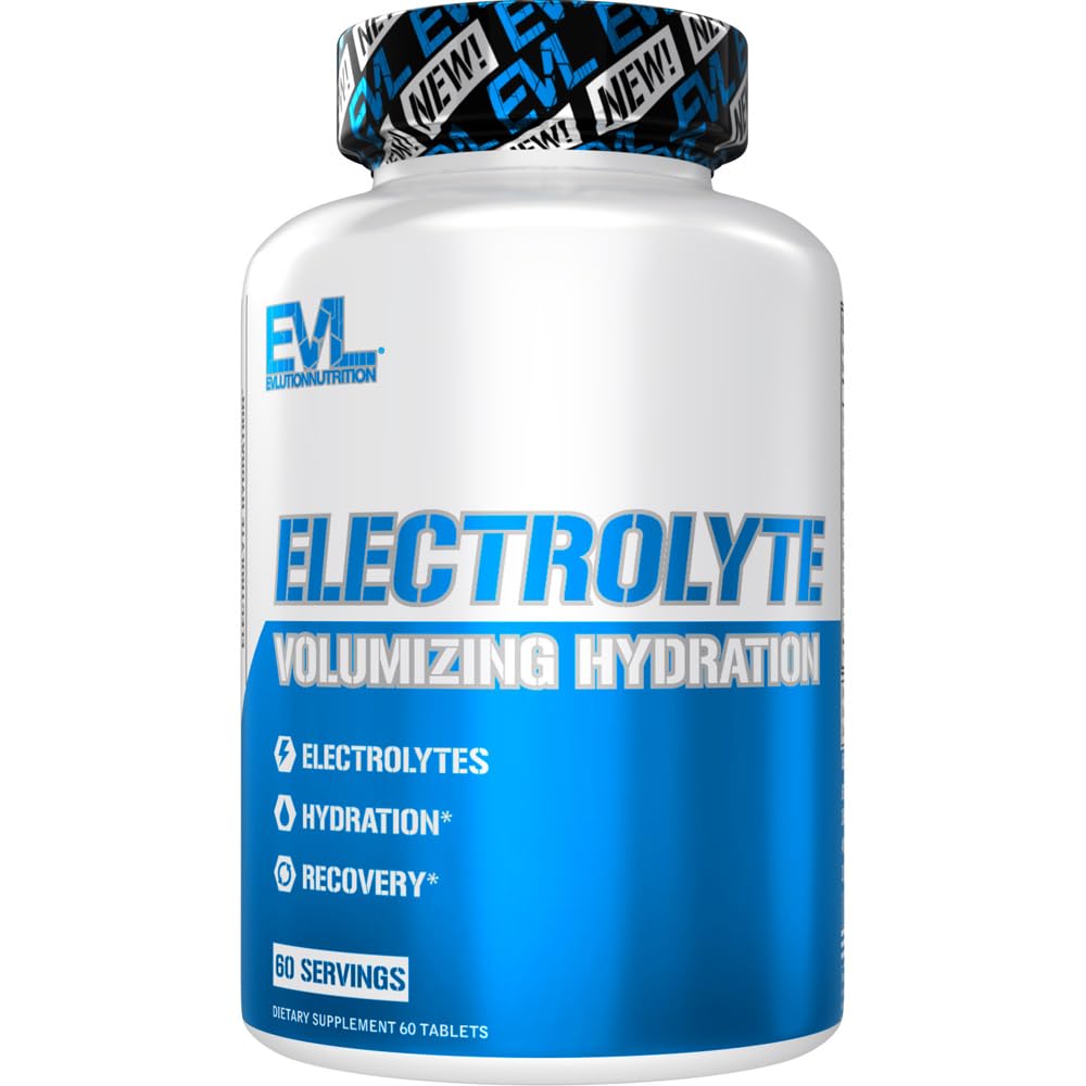 EVLution Nutrition tabletas de electrolitos para hidratación rápida tras entreno intenso.