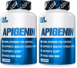 Evlution Pure Apigenin: botella de cápsulas para apoyo al descanso