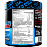 EVL Ultimate Pre Workout con cuchara medidora para medir dosis con precisión