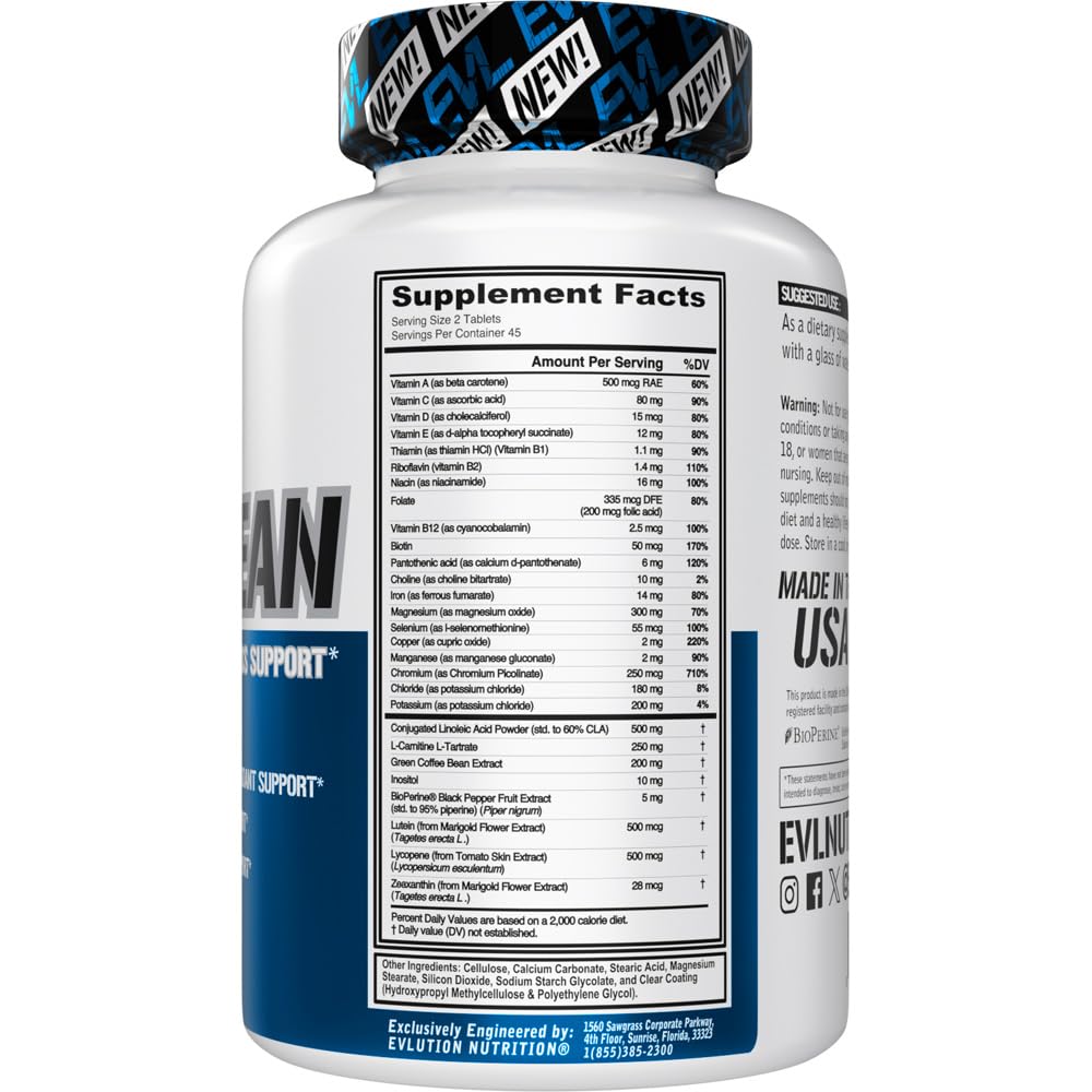 EVL VitaLean vitaminas y antioxidantes clave para vitalidad diaria.