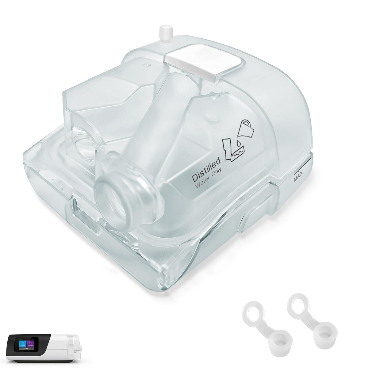 EvoClean adaptador de cámara de agua para AirSense 11 y AirCurve 11, uso versátil para higiene.