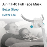 Evoclean AirFit F40, codo de rotación dual que se adapta al dormir.