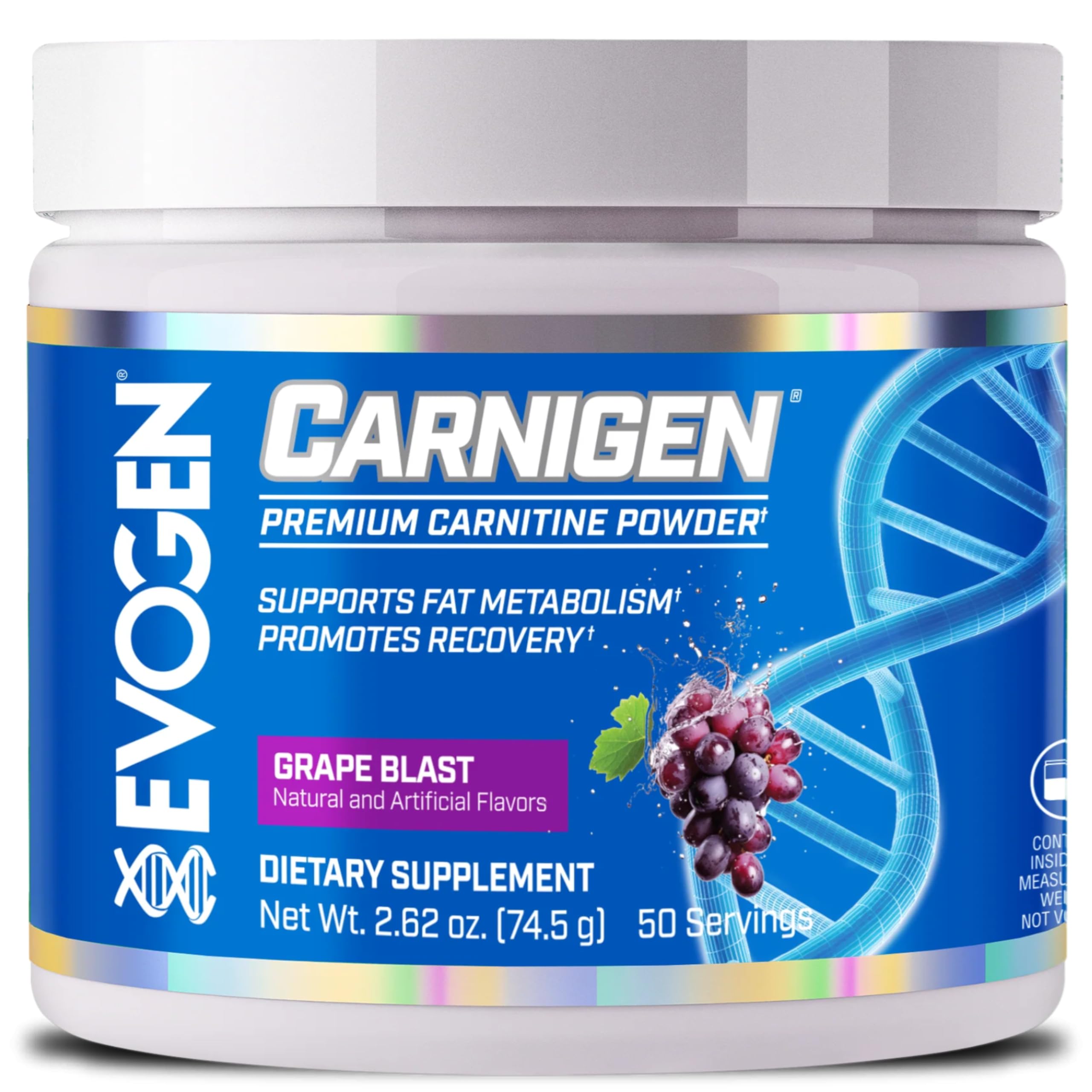 Evogen Carnigen, polvo de carnitina, apoyo al metabolismo de grasas para entrenos