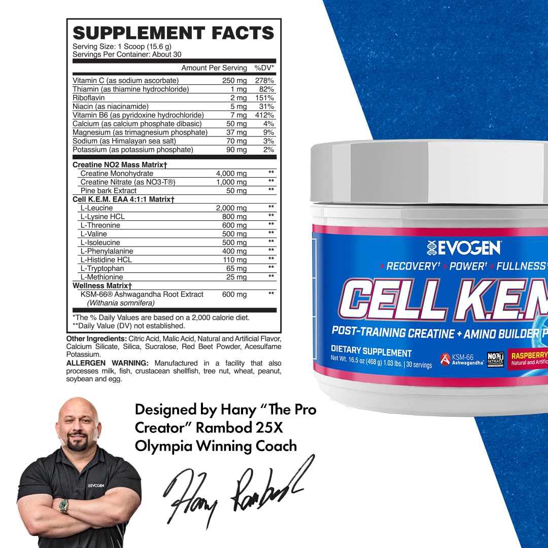Evogen Cell K.E.M. PR V.2 creatina y aminoácidos para crecimiento y reparación