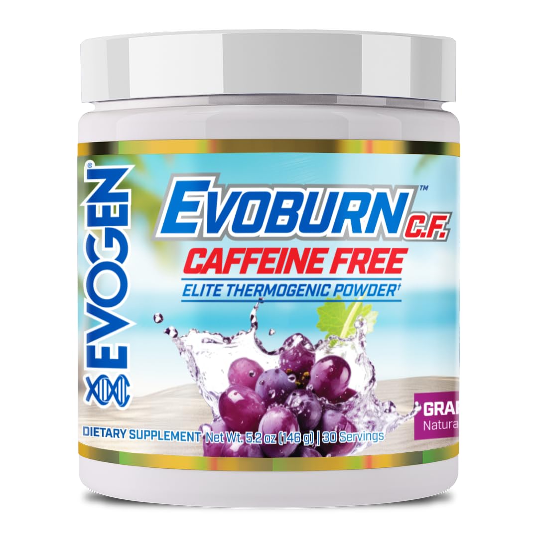 Evogen Evoburn sin cafeína: botella vertiendo para energía estable en entrenamientos.