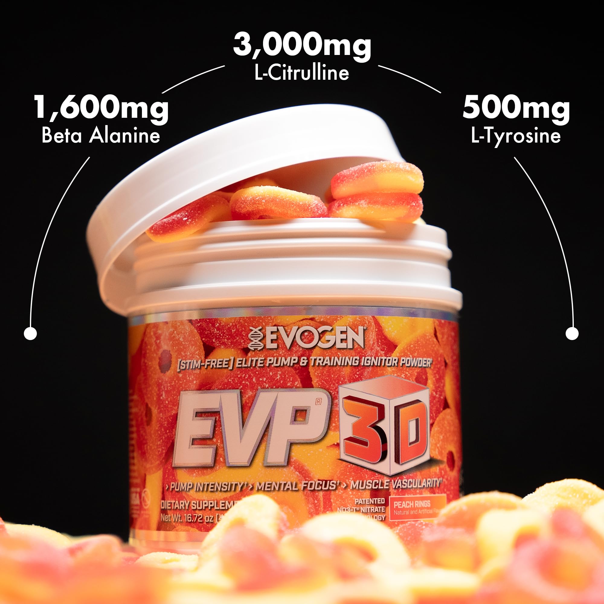 Evogen EVP-3D creatina hidratación y volumen muscular