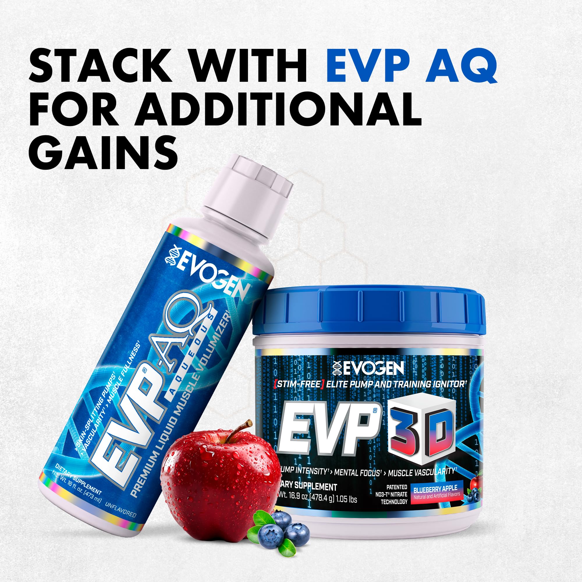 Evogen EVP 3D, detalle-envase: información de ingredientes y uso.