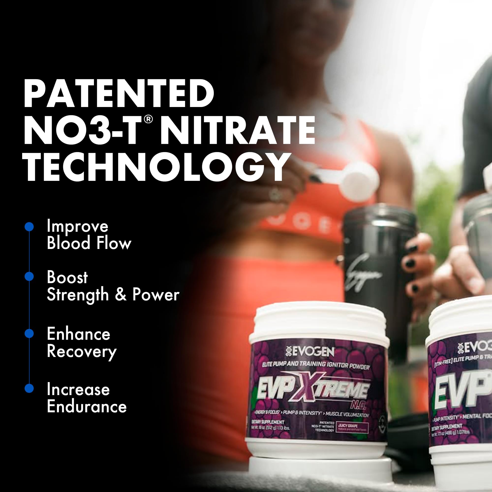 Evogen EVP Xtreme NO, creatina monohidrato para hidratación muscular sostenida.