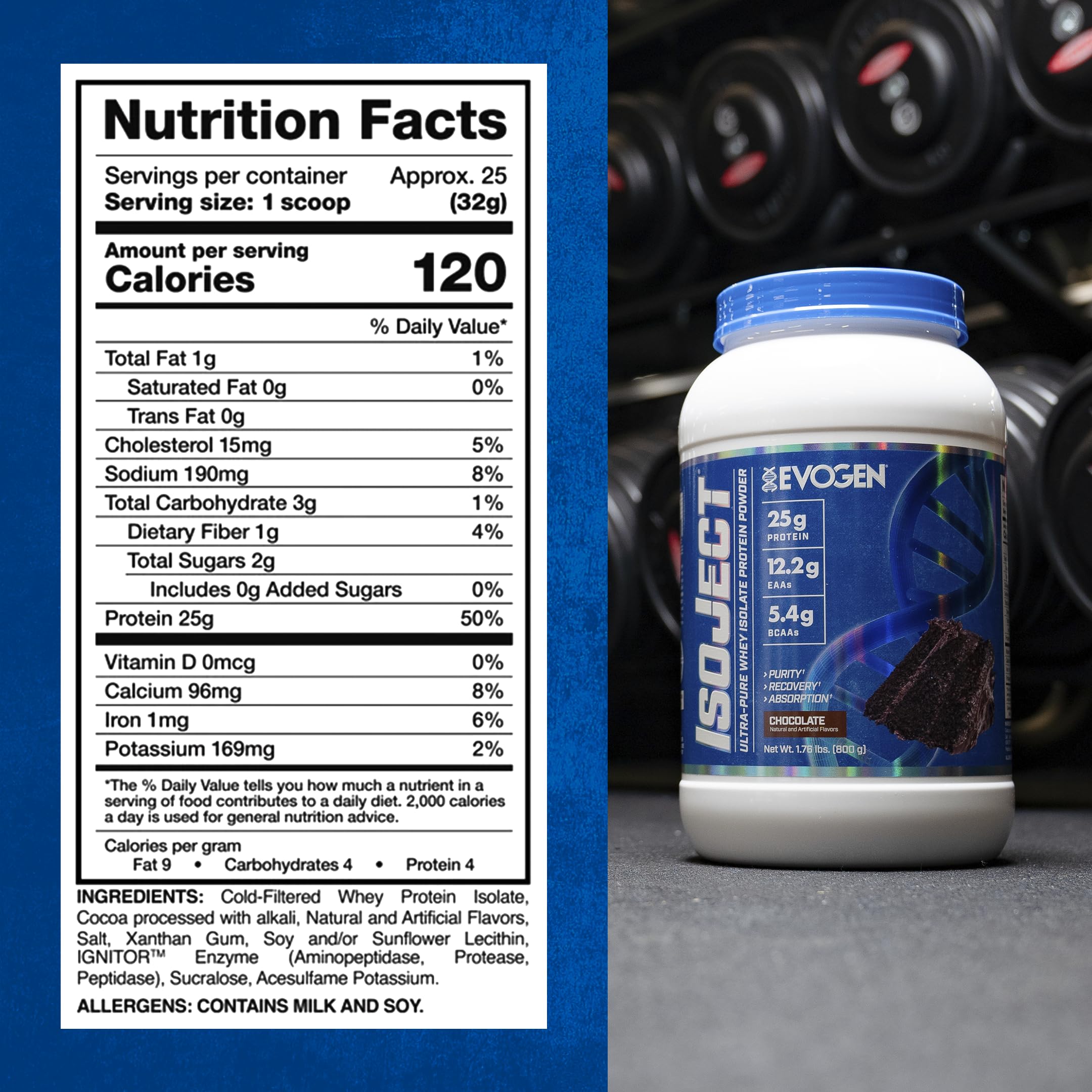 Batidor con Evogen Isoject listo para mezclar después del entrenamiento