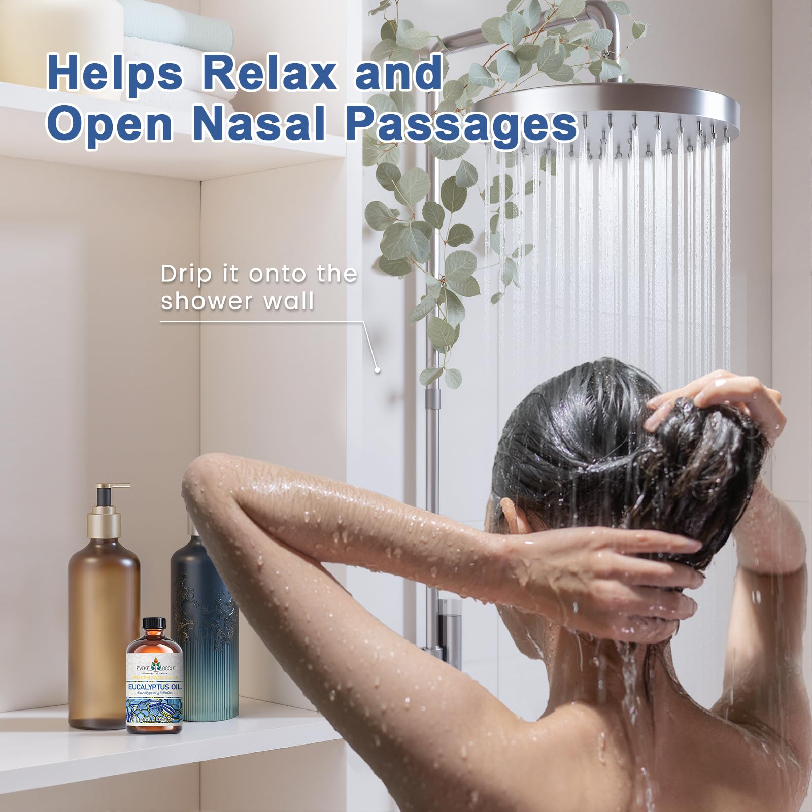 Momentos de meditación y masaje con aceite de eucalipto EVOKE OCCU.