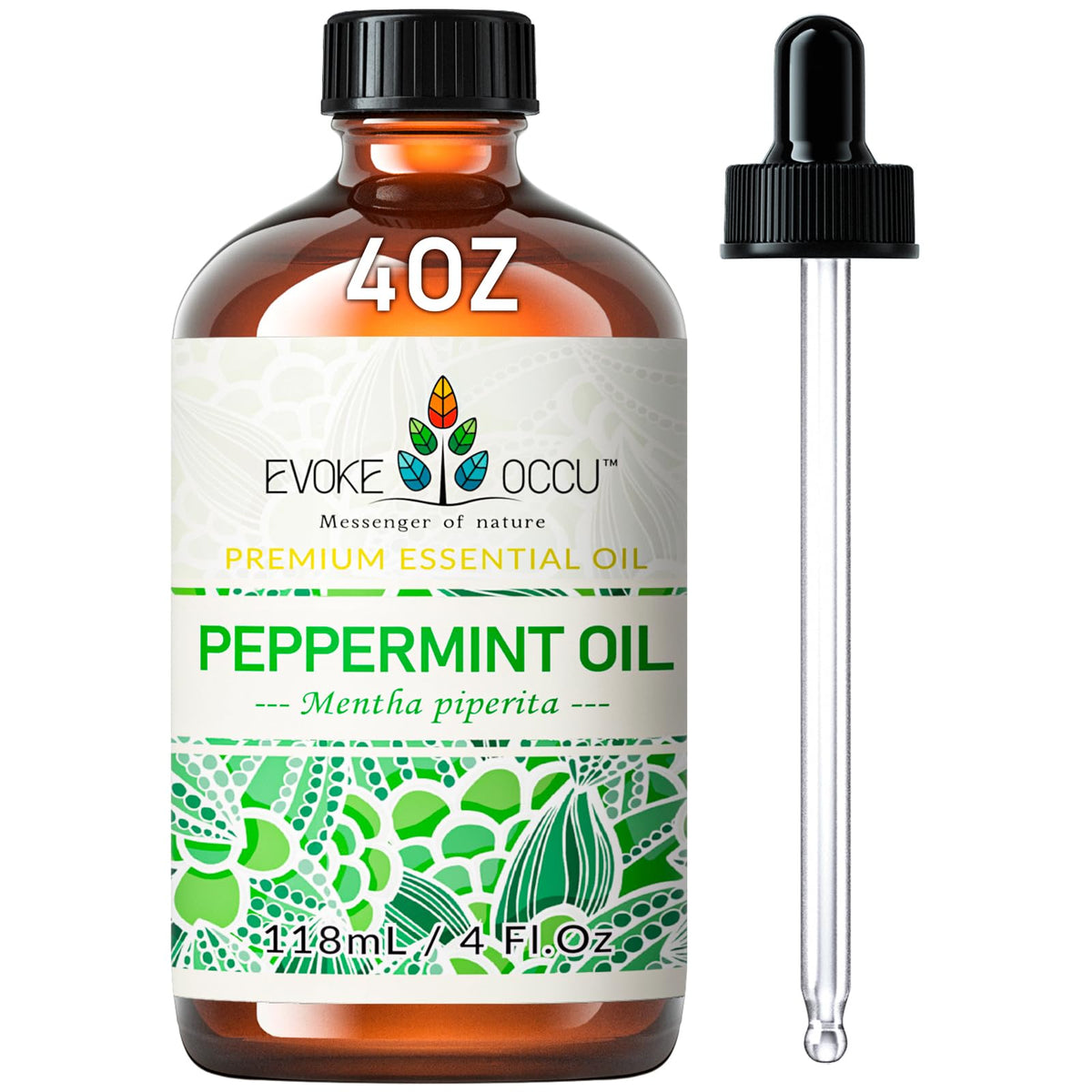 EVOKE OCCU Aceite de Menta en bote ámbar, conserva su frescura y aroma puro.