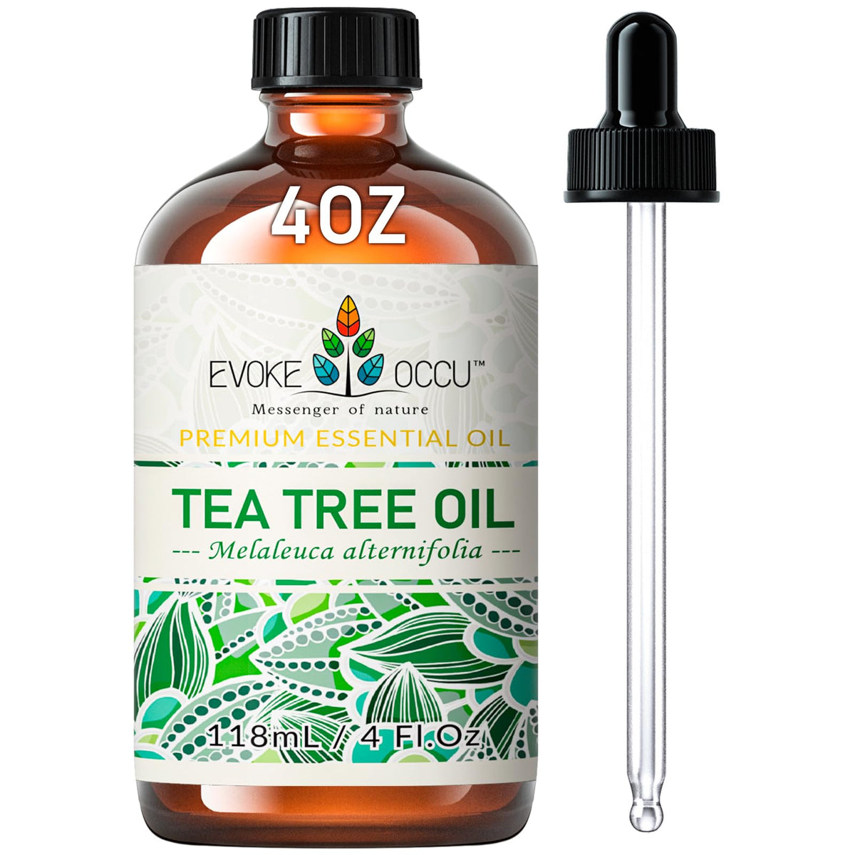 EVOKE OCCU aceite de árbol de té en botella, aroma puro y versátil.