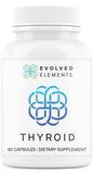 Evolved Elements tiroides desecado crudo de Nueva Zelanda en botella para bienestar diario.