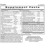 Exakta 120, etiqueta del envase, guía de uso para la nutrición diaria.