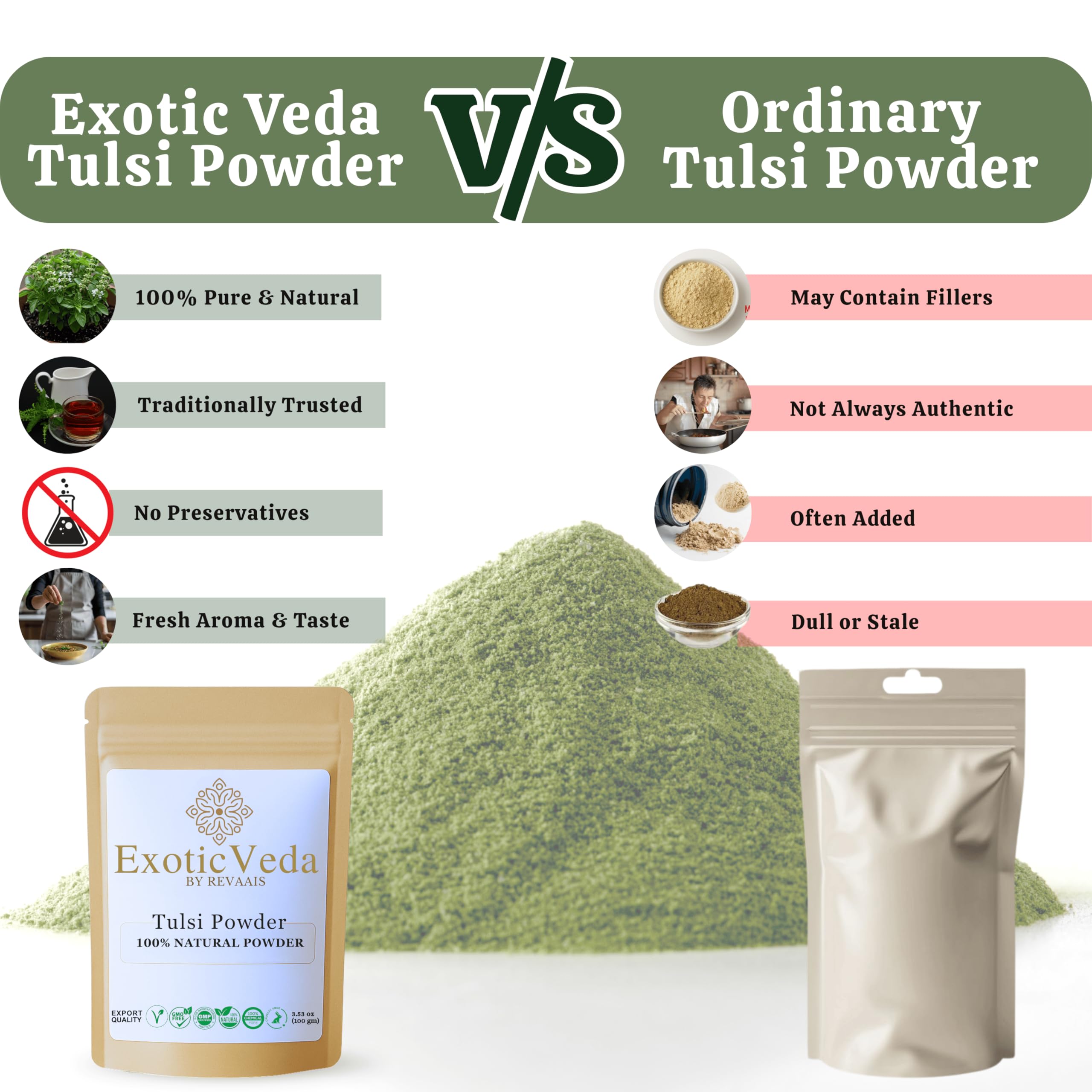 Cocina con Tulsi Exotic Veda para sabores naturales.
