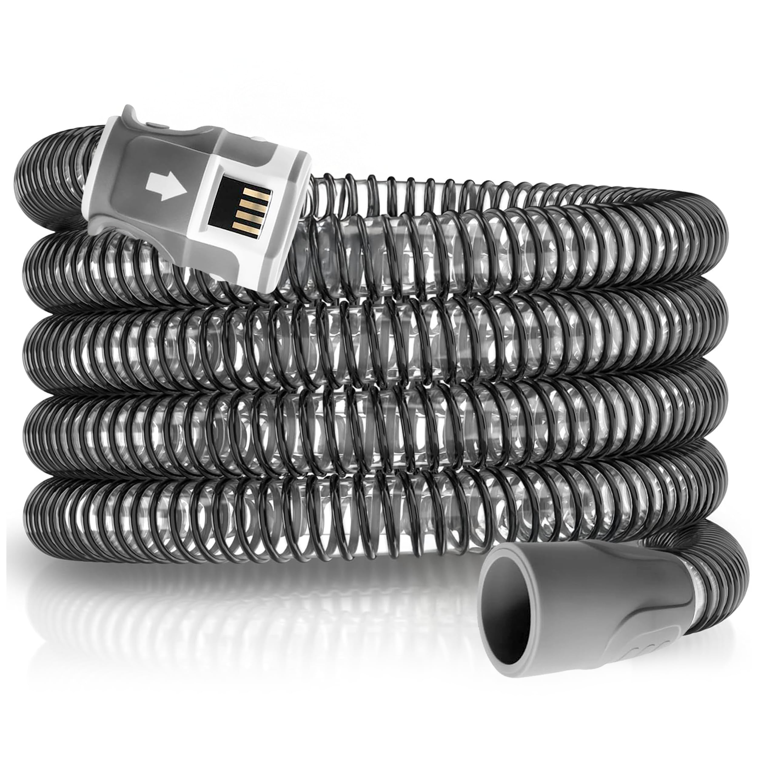 Expanza AirSense 11: tubo de calor con conector robusto para uso diario y limpieza fácil.