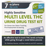 Exploro prueba multinivel de THC 20/50/100 ng/ml para detección precisa.
