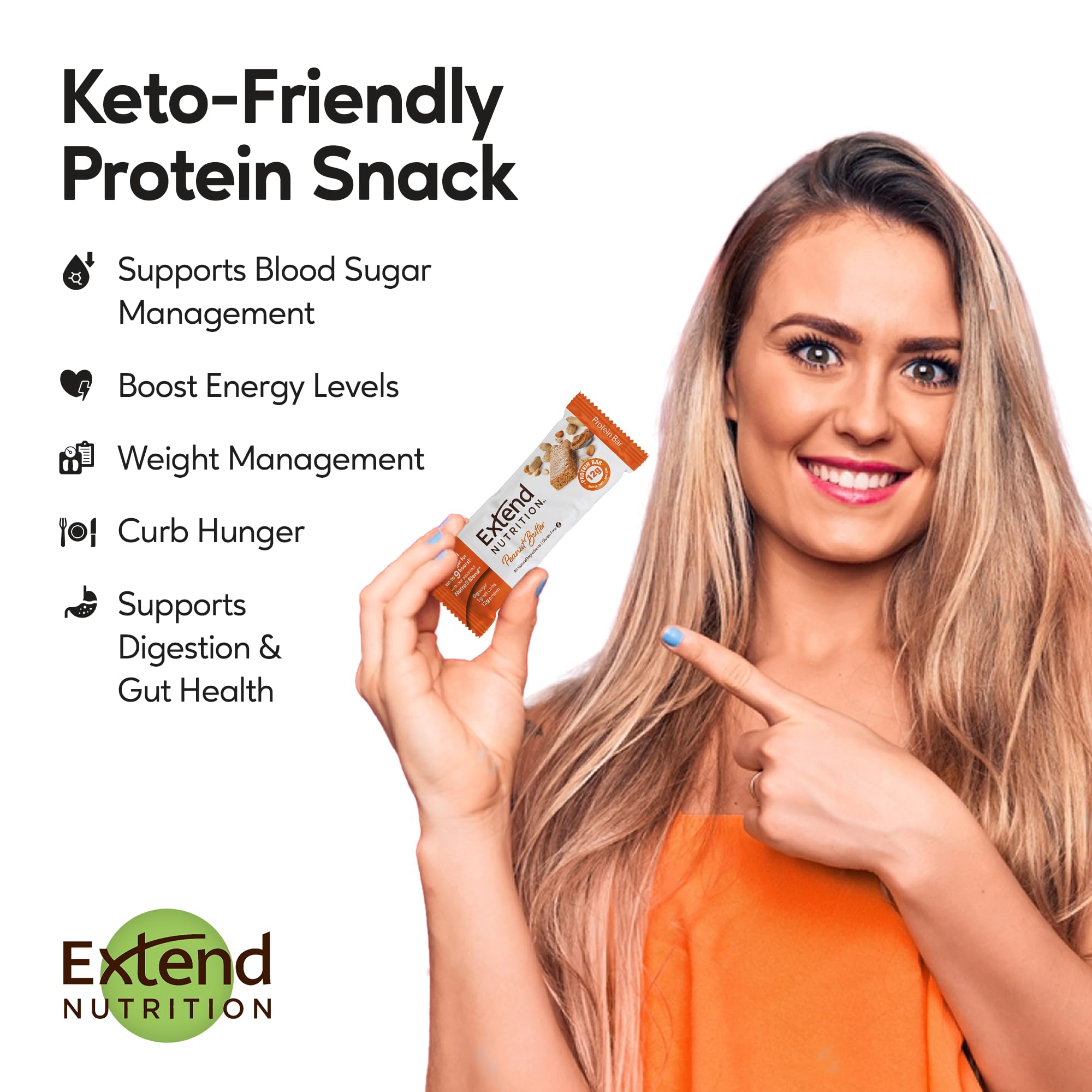 Extend Bar barra proteina 1 carbohidrato neto por porción