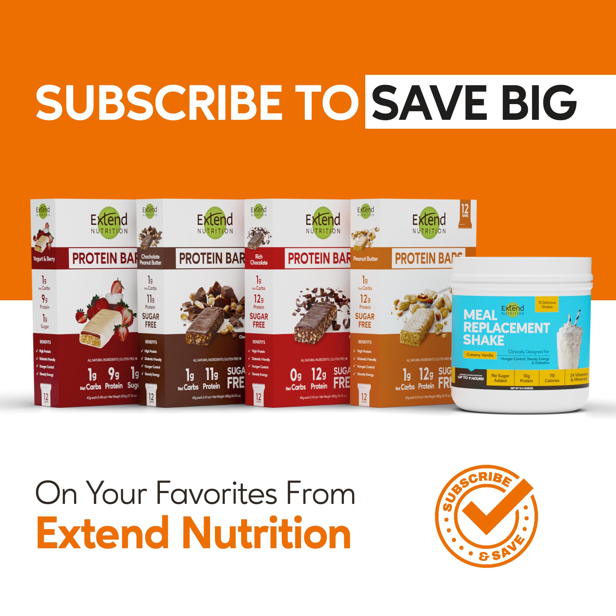 Extend Bar barra proteina con 6 g de fibra para saciedad natural
