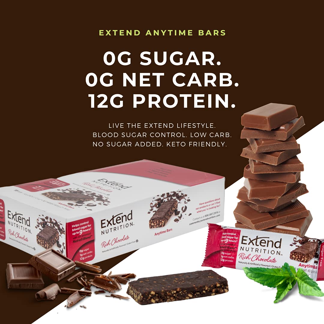 Extend Bar barra proteina envase abierto, ideal para snack rápido.