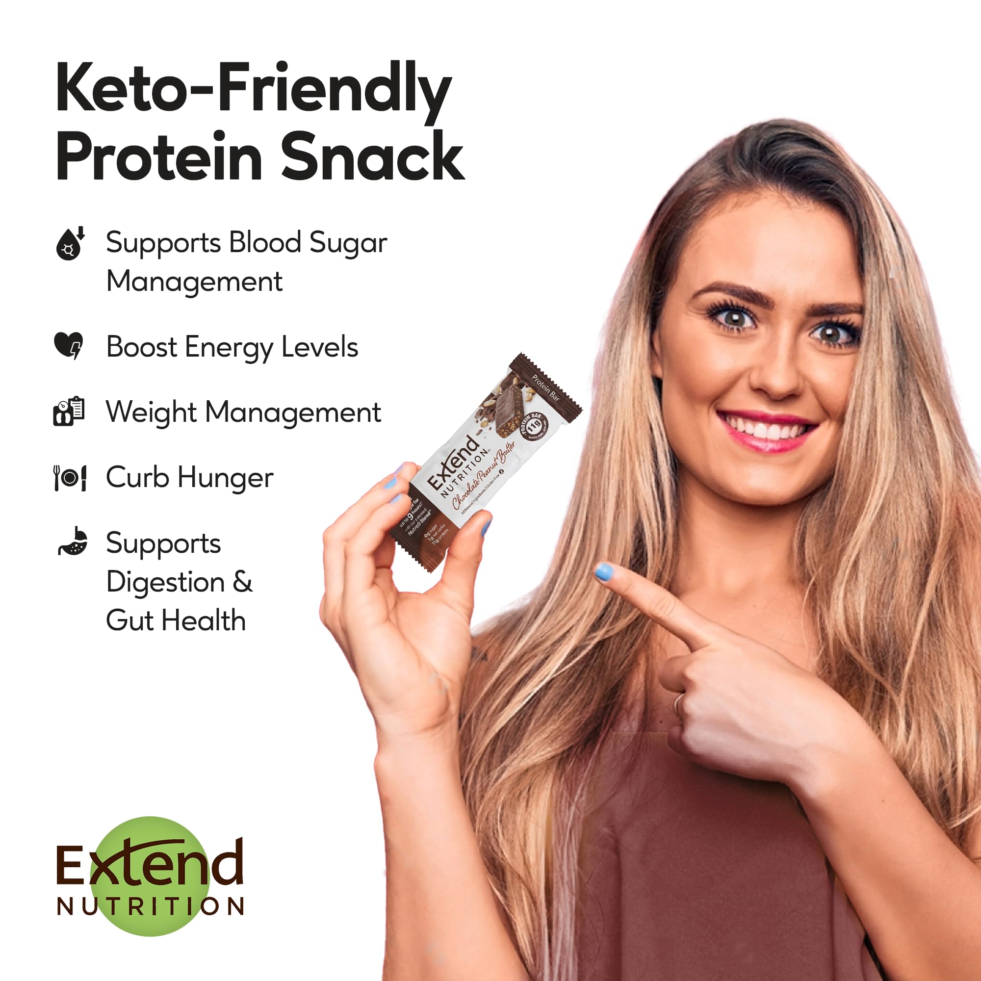 Extend Bar barra natural sin sabores artificiales para estilo de vida activo.