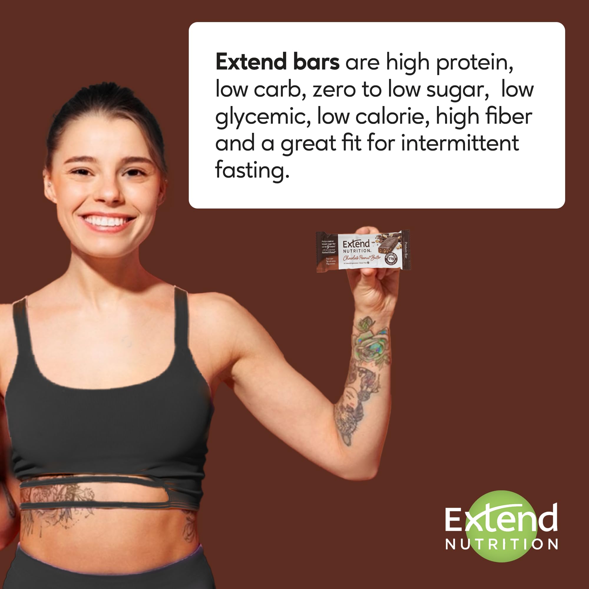 Extend Bar snack para diabetes, sin azúcar.