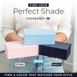 EYEPOCKET agarre ergonómico facilita manejo cómodo al colocar o retirar lentes.