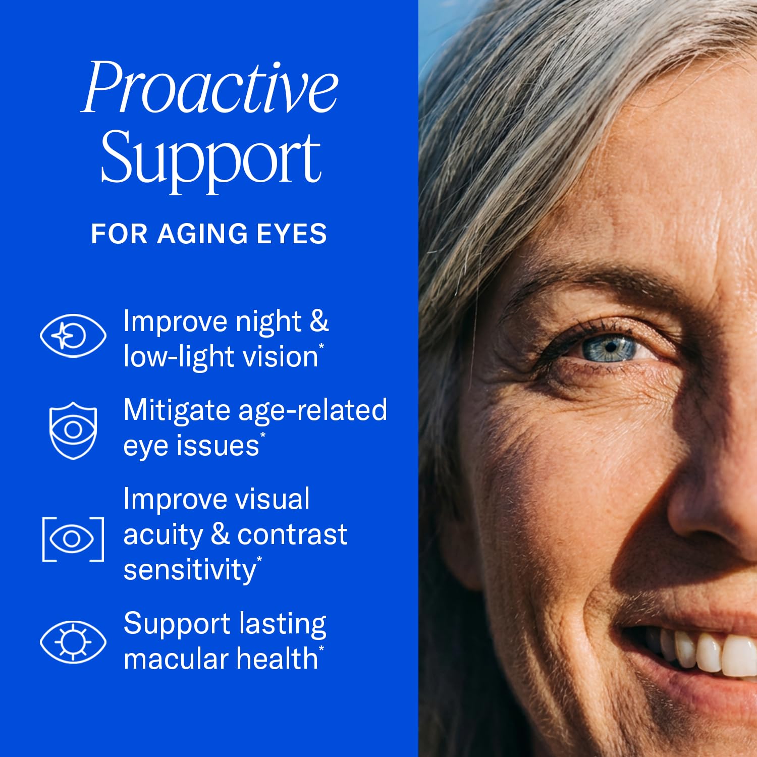 EyePromise Restore: etiqueta con información de nutrientes para la salud ocular
