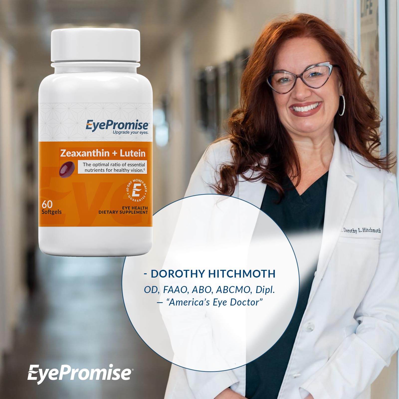 EyePromise Zeaxantina + Luteína ingredientes naturales aptos para vegetarianos y sin gluten.
