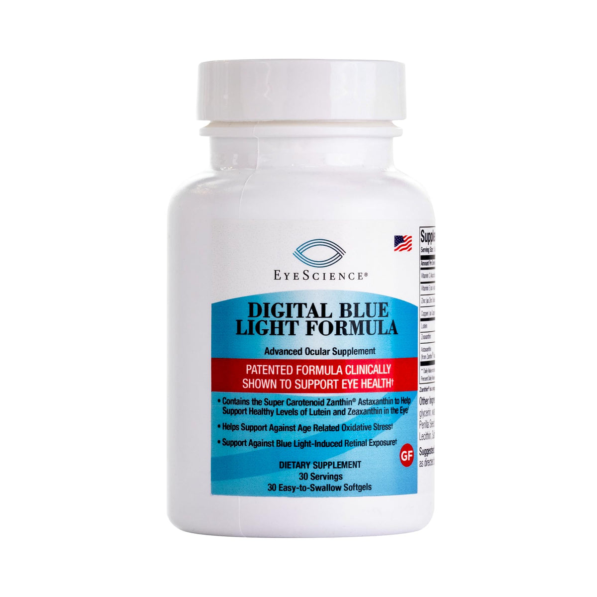 EyeScience botella con fórmula de luz azul digital para comodidad visual frente a pantallas