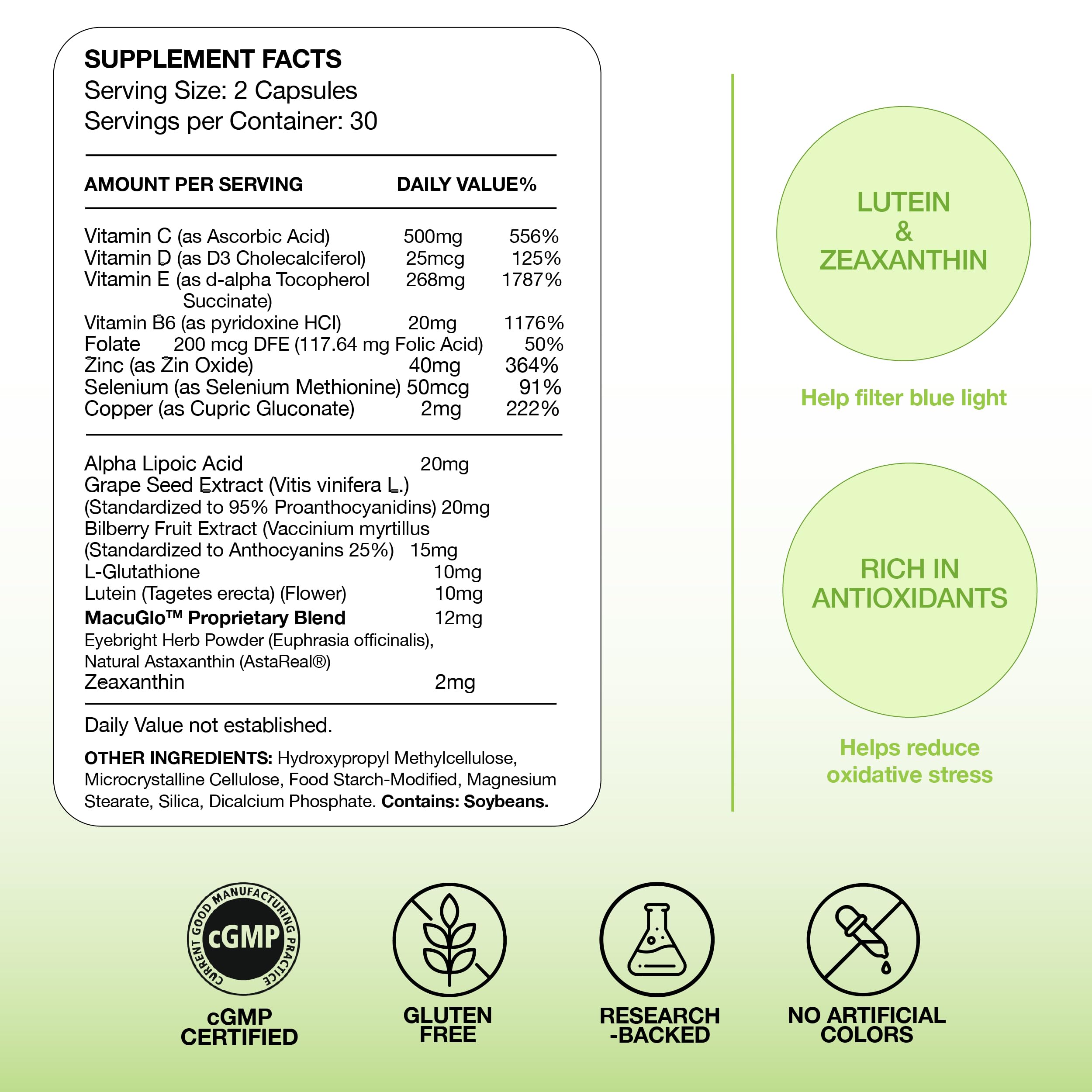 EyeScience Macular Health Formula: dosis diarias para una rutina consistente