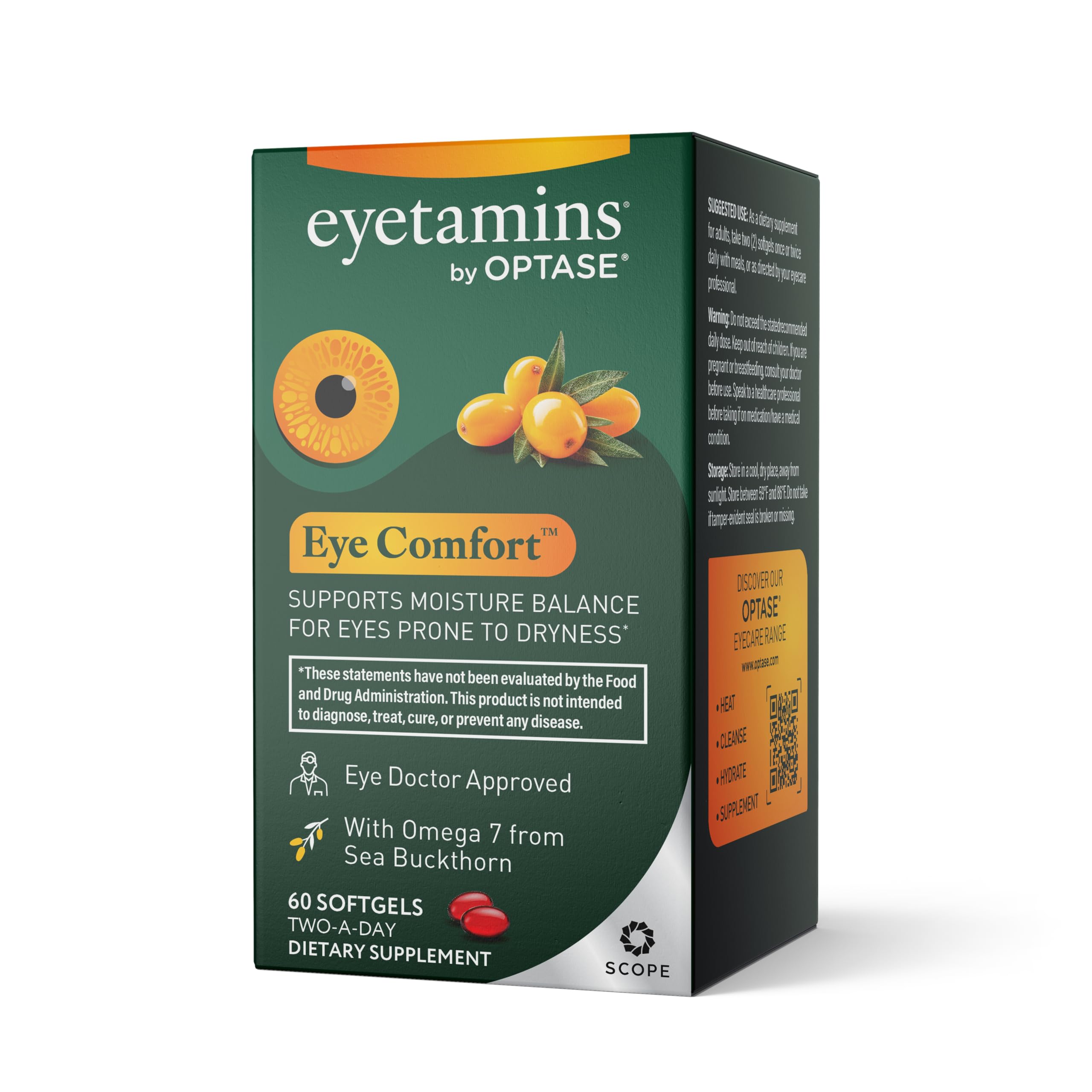 eyetamins dosis diaria dos cápsulas, fácil de incorporar en la rutina.