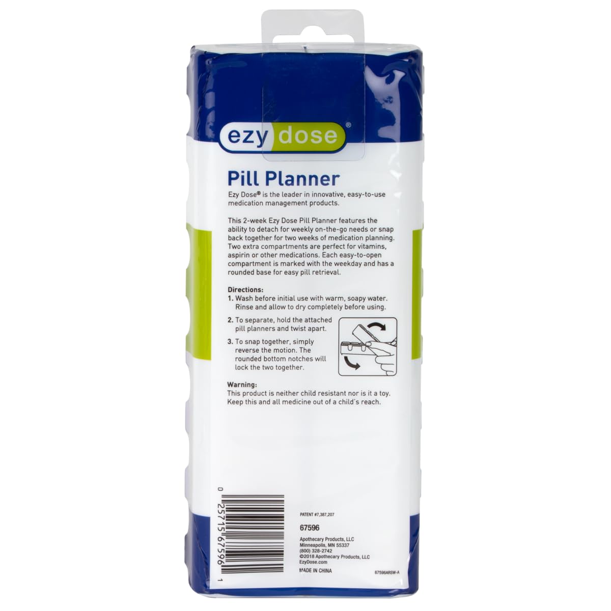 Compartimentos extra EZY DOSE para dosis o suplementos adicionales.