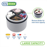 Dispensador deslizante EZY DOSE facilita acceso rápido a suplementos.