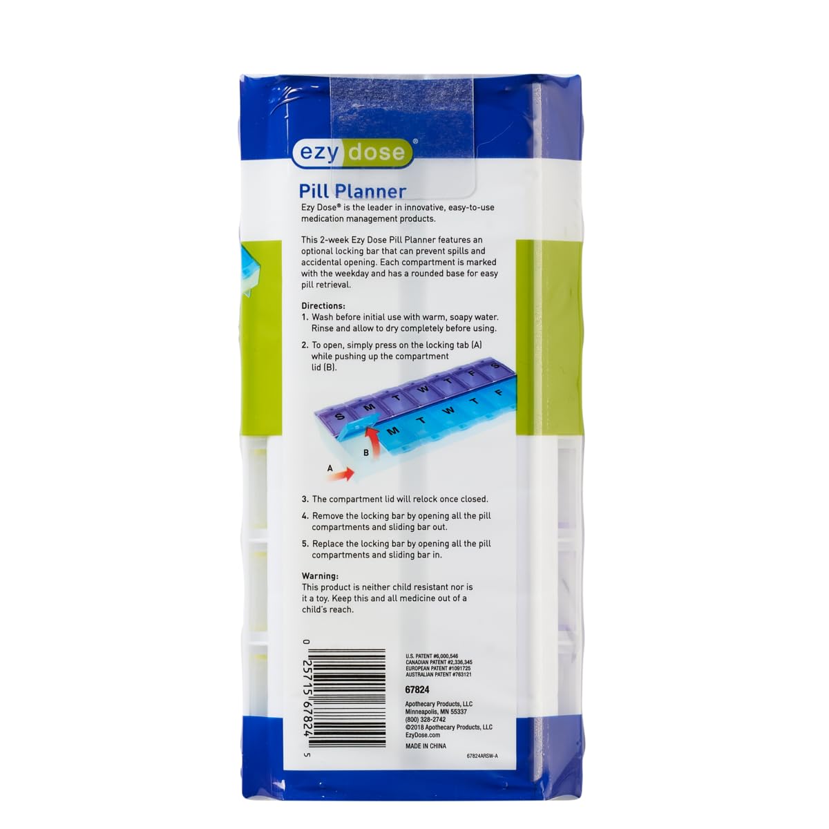 Materiales libres de BPA de EZY DOSE, seguro para uso diario