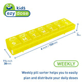 EZY DOSE para niños semanal: compartimento con candado para evitar derrames accidentales.