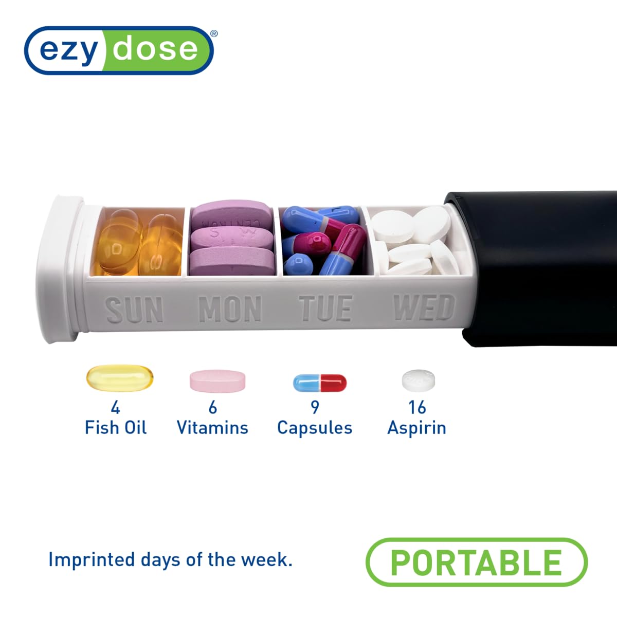 Diseno discreto y elegante de EZY DOSE para llevar medicamentos con estilo.