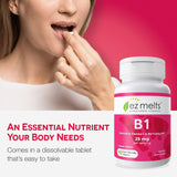 EZ Melts B1 25 mg apoya la función nerviosa y la salud celular
