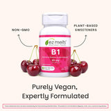 EZ Melts B1 25 mg, detalle de sabor cereza, aroma agradable.