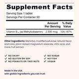 EZ Melts B12 dosis 2500mcg para apoyo diario de energía.