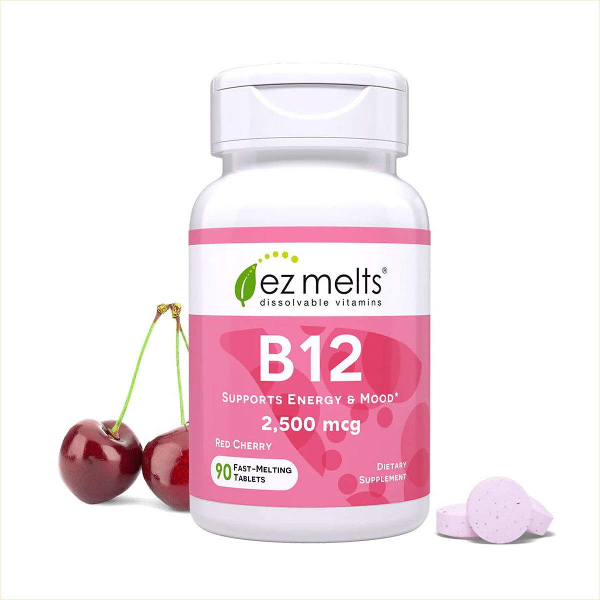 EZ Melts B12 tableta disoluble para energía rápida y conveniente.
