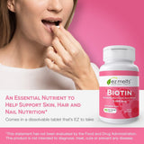 EZ Melts Biotin apoya metabolismo y energía diaria
