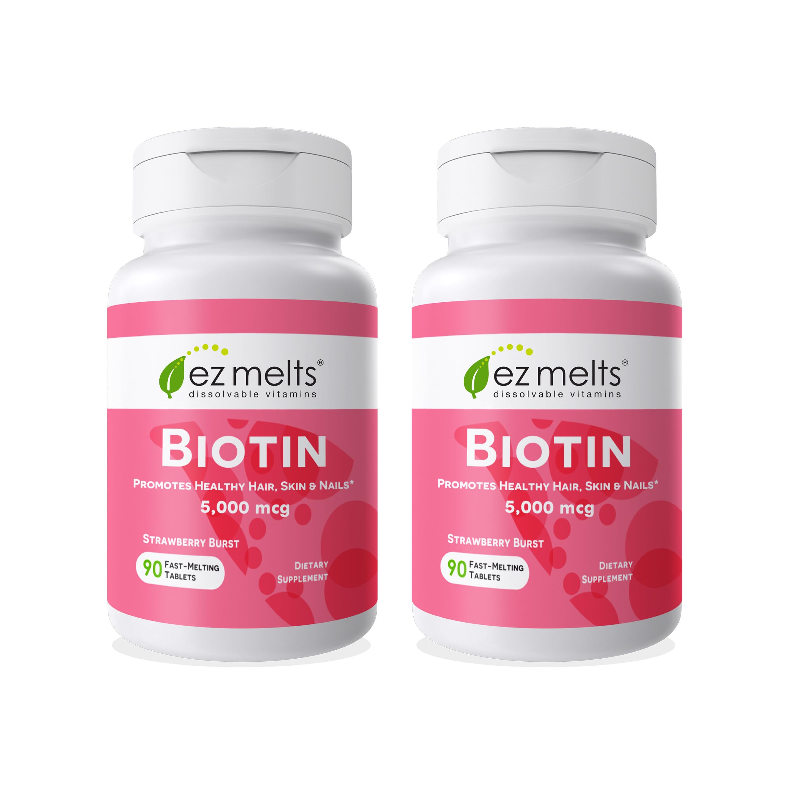 EZ Melts Biotin: tabletas disolubles de fresa para uso diario