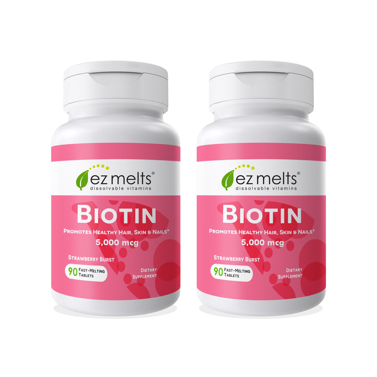 EZ Melts Biotin: tabletas disolubles de fresa para uso diario