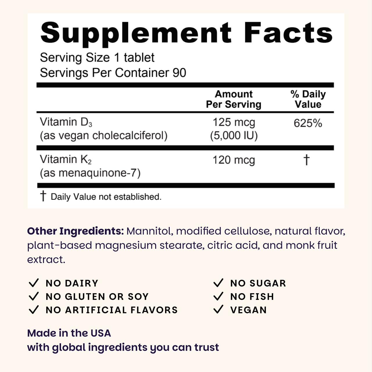 Botella EZ Melts con 90 tabletas veganas y sin GMO.