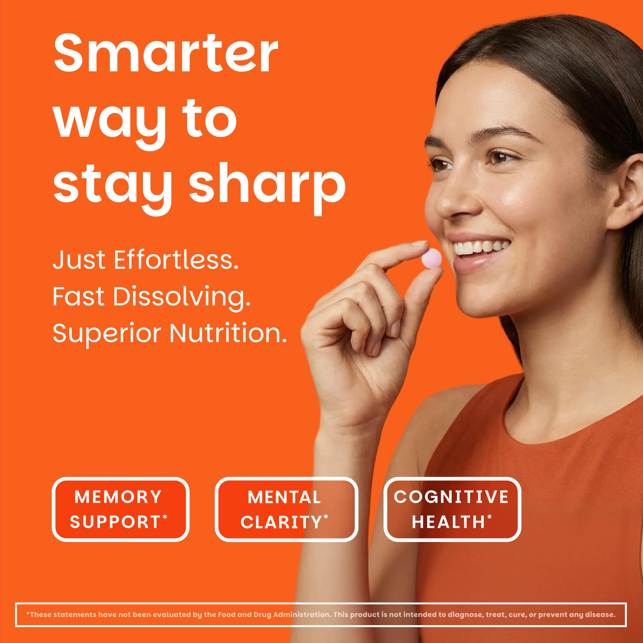EZ Melts Citicoline: tabletas disolubles para disolver rápidamente en la boca.