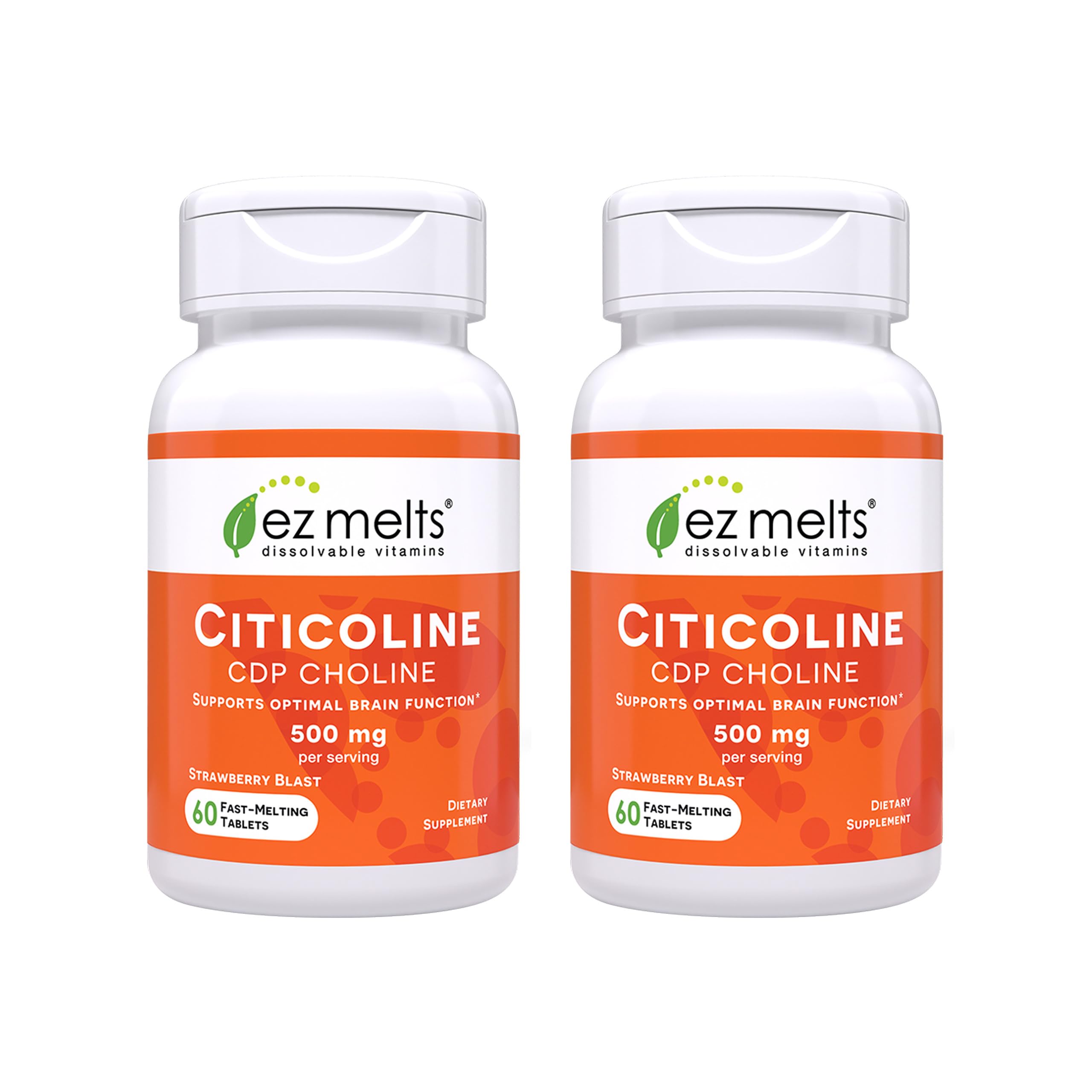 EZ Melts Citicolina: tableta disoluble con sabor fresa para mayor comodidad.